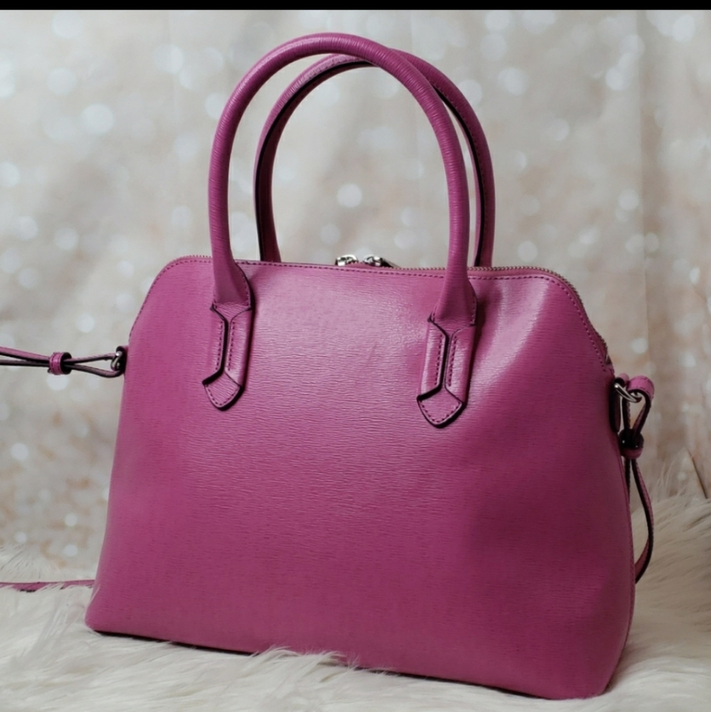 Ralph Lauren pink leather dome satchel crossbody - Picture 4 of 9